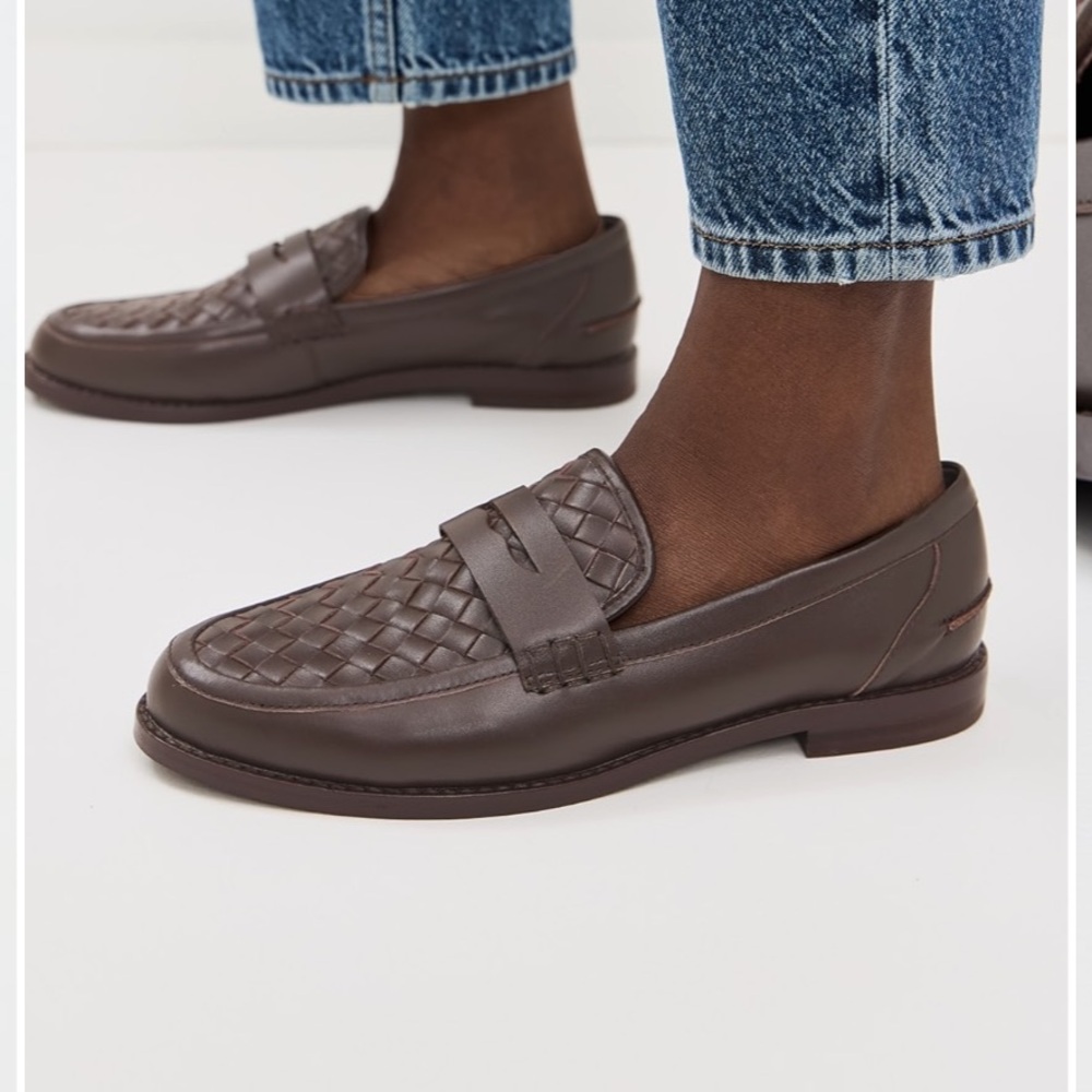 Intentionally Blank Nou Nou Woven Brown Loafers